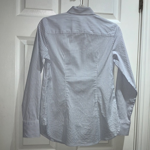 Ann Taylor button front striped blouse Sz 0 long sleeve - Picture 5 of 7